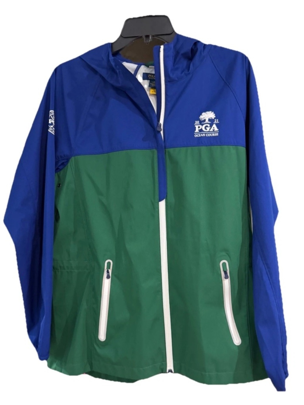 Polo Golf Ralph Lauren Men's Hooded Full Zip Colorblock Windbreaker L Outdoor